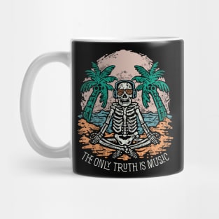 Meditating skeleton vintage hand drawn Mug